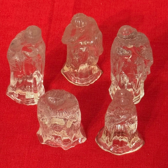 Miniature Glass Nativity Set 5 Pieces Mary Joseph Jesus Kings 4” tall - Picture 1 of 4